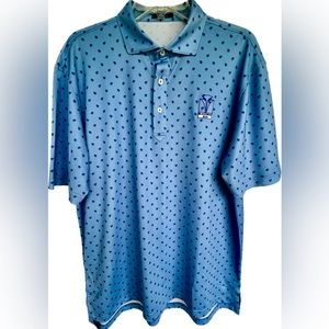 Turtleson Performance Golf Polo Embroidered Turtle Theme Men L